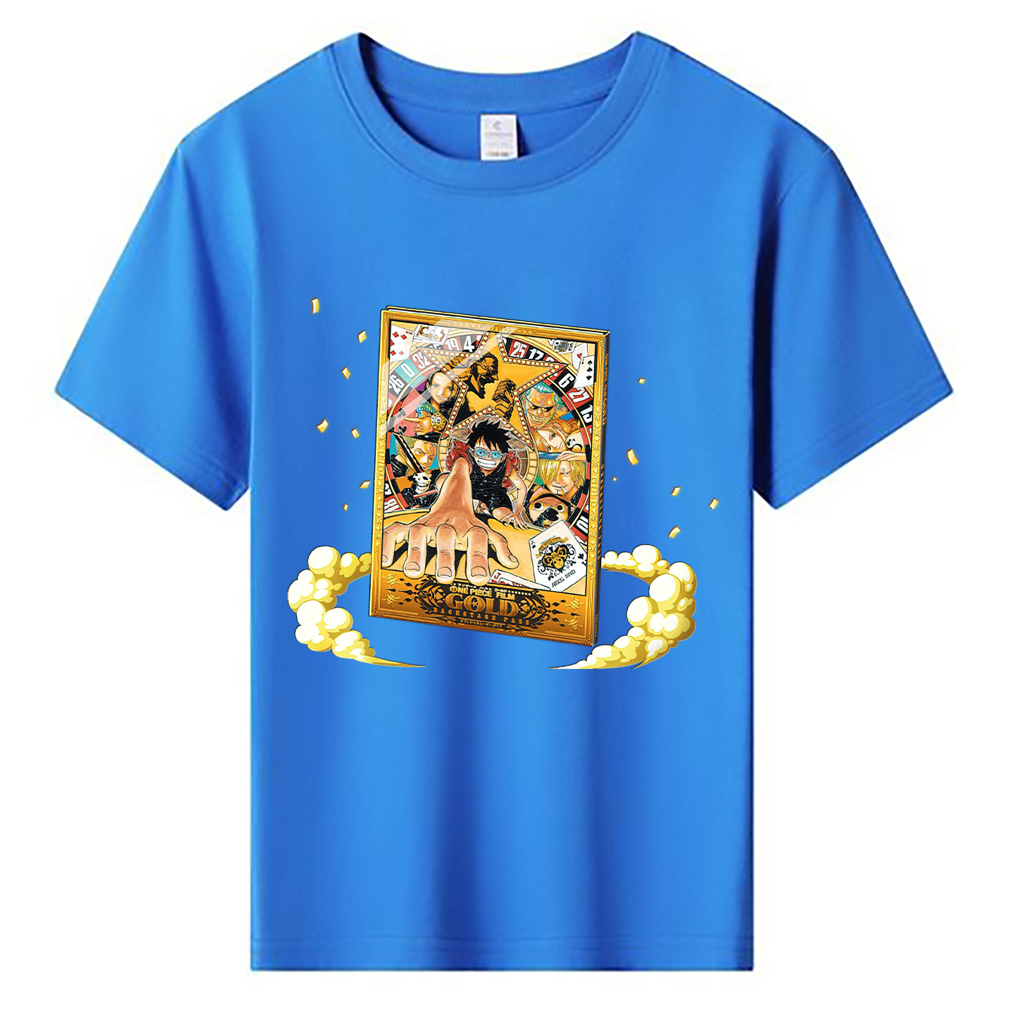 ワンピース モンキー・D・ルフィ ONE PIECE Monkey D. Luffy 綿100％キッズTシャツ（フロントプリント）